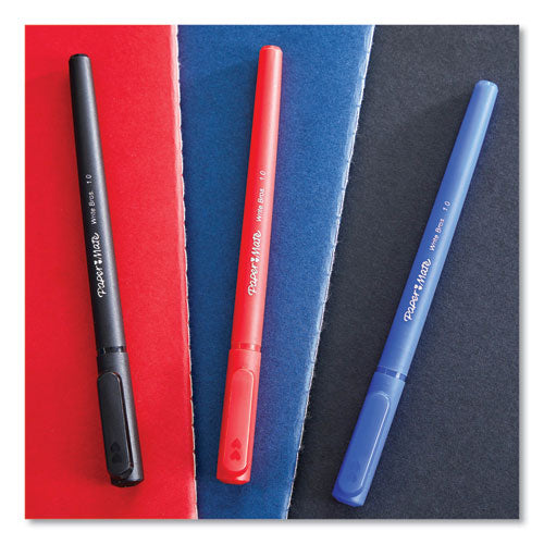 Image of Paper Mate® 2124513 Write Bros. Ballpoint Pen, Stick, Bold 1.2 Mm, Blue Ink, Blue Barrel, Dozen
