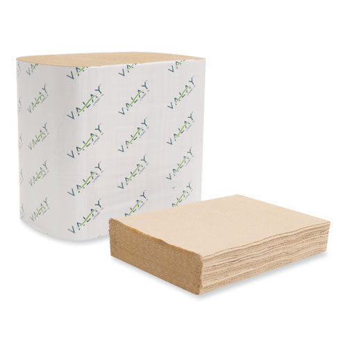 Image of Morcon Tissue 5050VN Valay Interfolded Napkins, 1-Ply, 6.3 X 8.85, Kraft, 6,000/carton