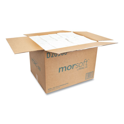 Image of Morcon Tissue D20500 Morsoft Dispenser Napkins, 1-Ply, 6 x 13, White, 500/Pack, 20 Packs/Carton