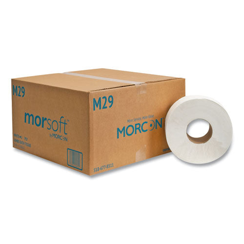 Image of Morcon Tissue M29 Jumbo Bath Tissue, Septic Safe, 2-Ply, 3.3" x 625 ft, White, 12 Rolls/Carton