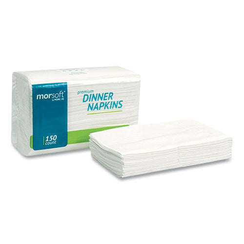 Image of Morcon Tissue 3466 Morsoft Dinner Napkins, 2-Ply, 14.5 X 16.5, White, 3,000/carton