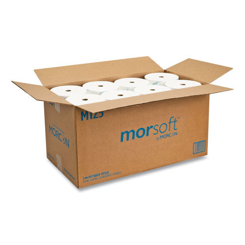 Image of Morcon Tissue M125 Small Core Bath Tissue, Septic Safe, 1-Ply, White, 2,500 Sheets/Roll, 24 Rolls/Carton