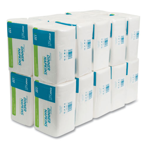 Image of Morcon Tissue 3466 Morsoft Dinner Napkins, 2-Ply, 14.5 X 16.5, White, 3,000/carton
