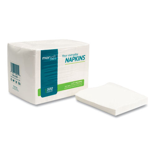 Image of Morcon Tissue L12500 Morsoft 1/4 Fold Lunch Napkins, 1-Ply, 11.8 x 11.8, White, 6,000/Carton