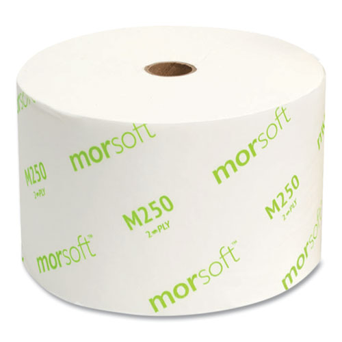 Image of Morcon Tissue M250 Small Core Bath Tissue, Septic Safe, 2-Ply, White, 1,250 Sheets/Roll, 24 Rolls/Carton