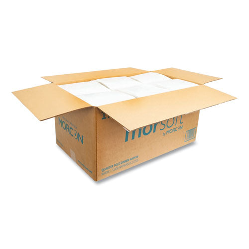Image of Morcon Tissue 1717 Morsoft Dinner Napkins, 1-Ply, 16 x 16, White, 250/Pack, 12 Packs/Carton