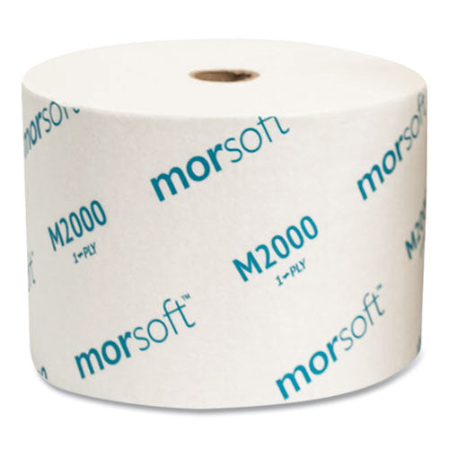 Image of Morcon Tissue M2000 Small Core Bath Tissue, Septic Safe, 1-Ply, White, 2,000 Sheets/Roll, 24 Rolls/Carton