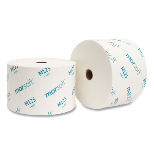 Image of Morcon Tissue M125 Small Core Bath Tissue, Septic Safe, 1-Ply, White, 2,500 Sheets/Roll, 24 Rolls/Carton