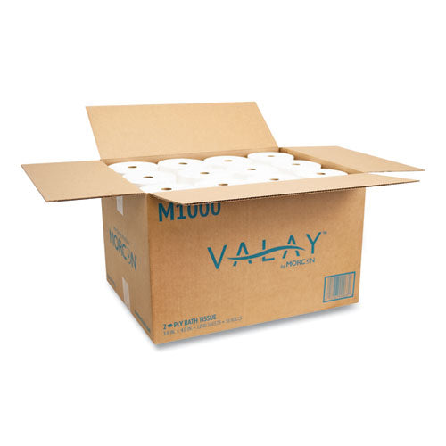Image of Morcon Tissue M1000 Small Core Bath Tissue, Septic Safe, 2-Ply, White, 1,000 Sheets/Roll, 36 Rolls/Carton