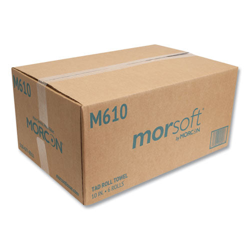Image of Morcon Tissue M610 10 Inch TAD Roll Towels, 1-Ply, 10" x 500 ft, White, 6 Rolls/Carton