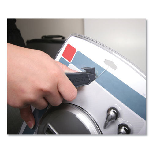 Image of Garvey® 091459 Safety Cutter Box Cutter Knife with Double Shielded Blade, 4" Plastic Handle, Black, 5/Pack