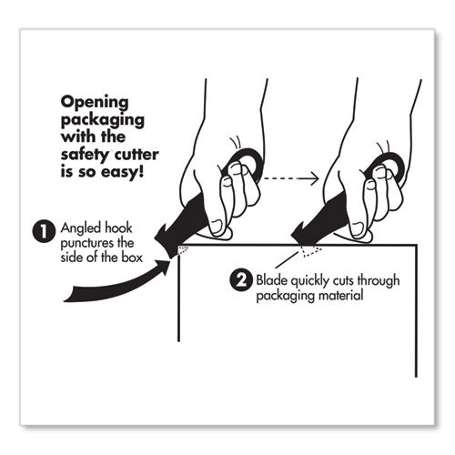 Image of Garvey® 091459 Safety Cutter Box Cutter Knife with Double Shielded Blade, 4" Plastic Handle, Black, 5/Pack