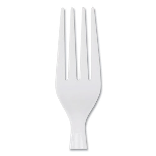 Image of Dixie® FH217 Plastic Cutlery, Heavyweight Fork, White, 1,000/Carton