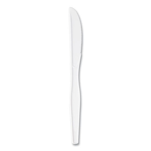 Image of Dixie® KH217 Plastic Cutlery, Heavyweight Knife, 7.5", White, 1,000/Carton