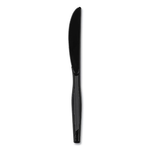 Image of Dixie® KH517 Plastic Cutlery, Heavyweight Knife, Black, 1,000/Carton