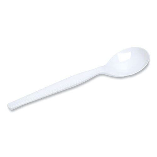 Image of Dixie® SH217 Plastic Cutlery, Heavyweight Soup Spoon, White, 1,000/Carton