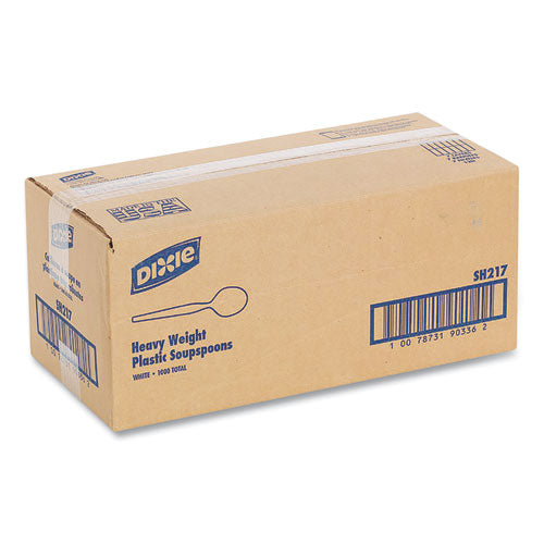 Image of Dixie® SH217 Plastic Cutlery, Heavyweight Soup Spoon, White, 1,000/Carton