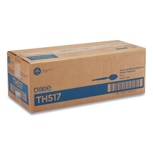 Image of Dixie® TH517 Plastic Cutlery, Heavyweight Spoon, Black, 1,000/Carton