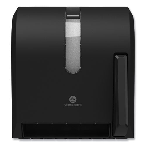 Image of Georgia Pacific® Professional 54338A Hygienic Push-Paddle Roll Towel Dispenser, 13 X 10 X 14.4, Black
