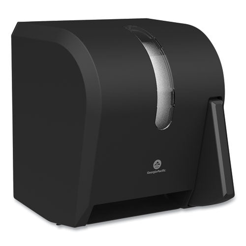Image of Georgia Pacific® Professional 54338A Hygienic Push-Paddle Roll Towel Dispenser, 13 X 10 X 14.4, Black