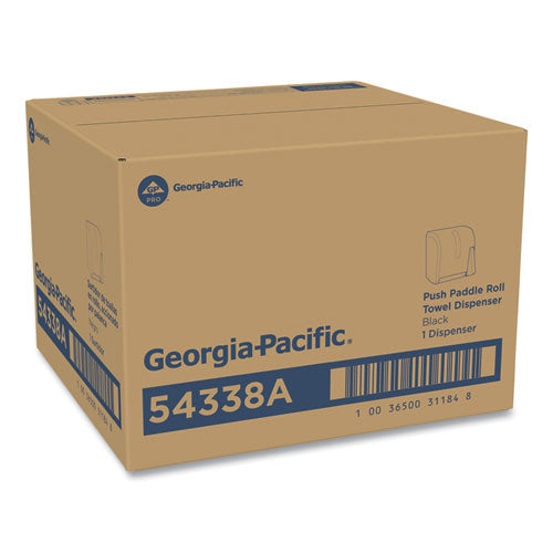 Image of Georgia Pacific® Professional 54338A Hygienic Push-Paddle Roll Towel Dispenser, 13 X 10 X 14.4, Black