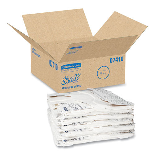 Image of Scott® 07410 Personal Seats Sanitary Toilet Seat Covers, 15 X 18, White, 125/pack