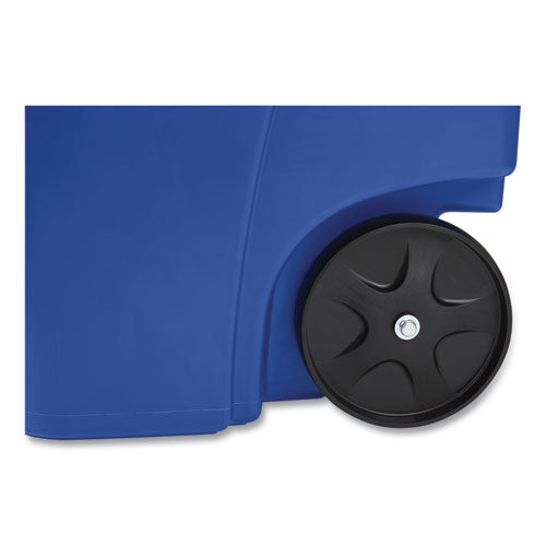 Image of Rubbermaid® Commercial FG9W2773BLUE Square Brute Recycling Rollout Container, 50 gal, Plastic, Blue