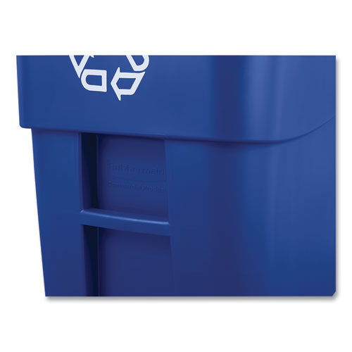 Image of Rubbermaid® Commercial FG9W2773BLUE Square Brute Recycling Rollout Container, 50 gal, Plastic, Blue
