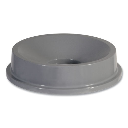 Image of Rubbermaid® Commercial FG354300GRAY Round BRUTE Funnel Top Receptacle, For 32-Gallon Containers, 22.38" Diameter x 5h, Gray