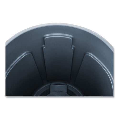 Image of Rubbermaid® Commercial FG263200GRAY Vented Round Brute Container, 32 gal, Plastic, Gray