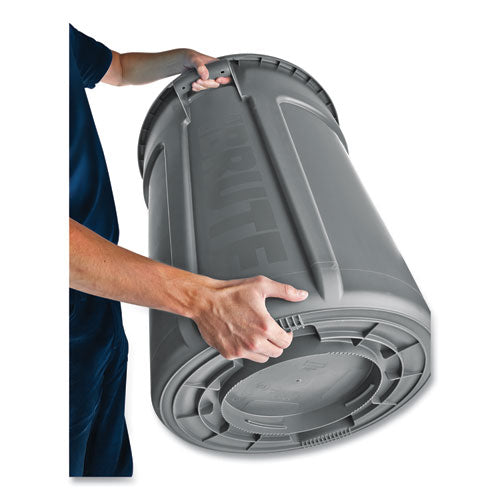 Image of Rubbermaid® Commercial FG264360GRAY Vented Round Brute Container, 44 gal., Plastic, Gray
