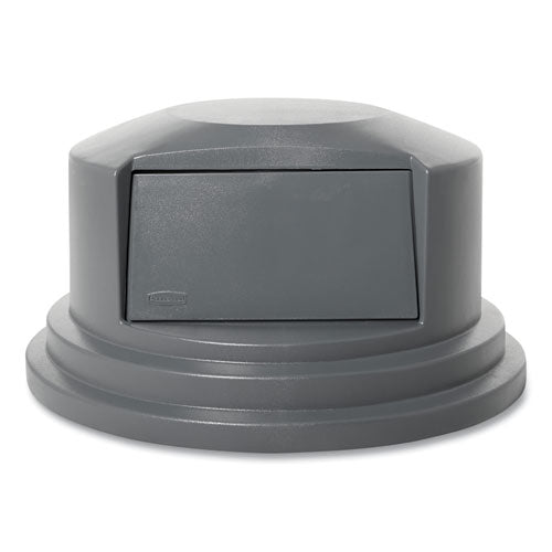 Image of Rubbermaid® Commercial FG265788GRAY Round Brute Dome Top Lid For 55 Gal Waste Containers, 27.25" Diameter, Gray