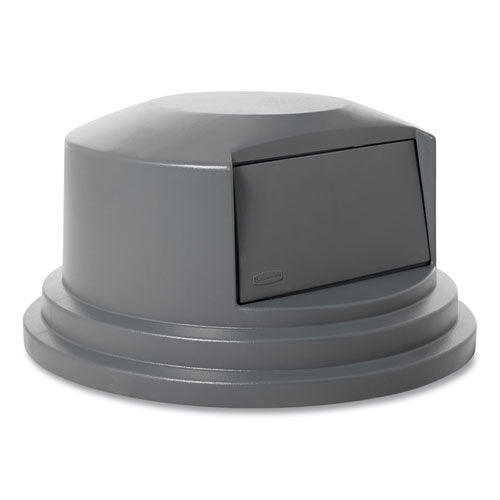 Image of Rubbermaid® Commercial FG265788GRAY Round Brute Dome Top Lid For 55 Gal Waste Containers, 27.25" Diameter, Gray