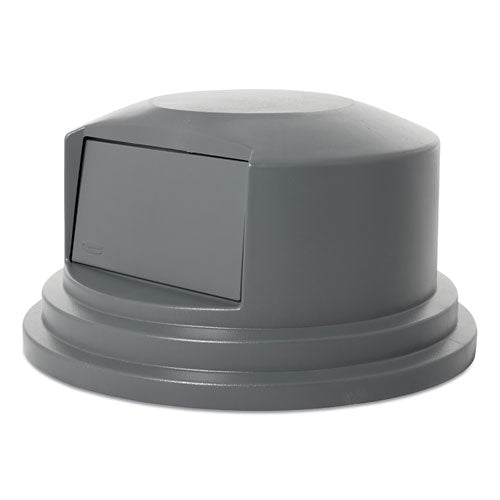 Image of Rubbermaid® Commercial FG265788GRAY Round Brute Dome Top Lid For 55 Gal Waste Containers, 27.25" Diameter, Gray