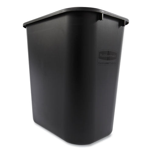Image of Rubbermaid® Commercial FG295600BLA Deskside Plastic Wastebasket, 7 gal, Plastic, Black