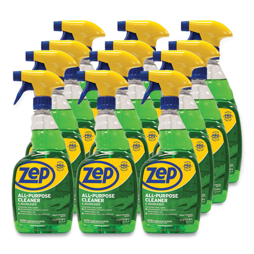 Image of Zep Commercial® ZUALL32 All-Purpose Cleaner And Degreaser, Fresh Scent, 32 Oz Spray Bottle, 12/carton