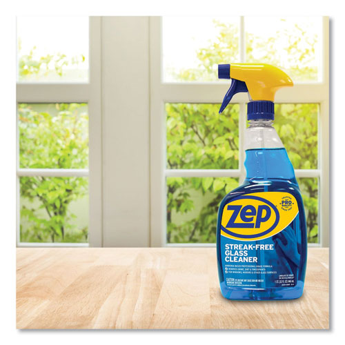 Image of Zep Commercial® ZU112032 Streak-Free Glass Cleaner, Pleasant Scent, 32 Oz Spray Bottle, 12/carton