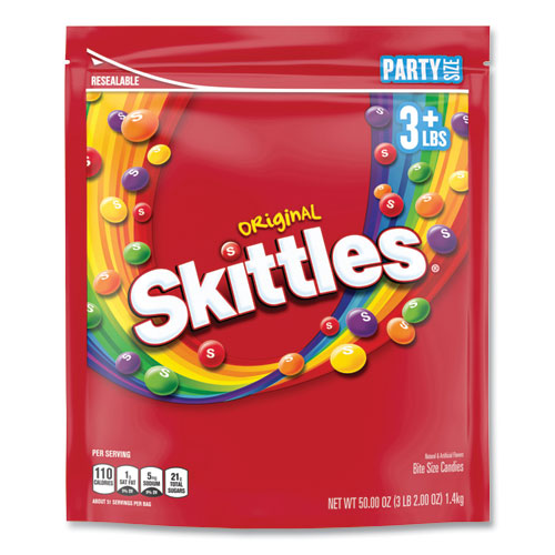 Image of Skittles® WMW28092 Chewy Candy, 54 Oz Bag, Original