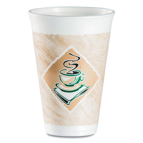 Image of Dart® 16X16G Cafe G Foam Hot/cold Cups, 16 Oz, Brown/green/white, 1,000/carton