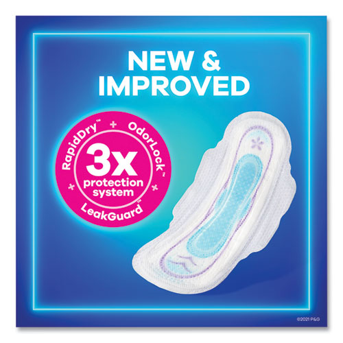 Image of Always® 97020 Ultra Thin Pads With Wings, Size 2, Long, Super Absorbent, 32/pack, 3 Packs/carton