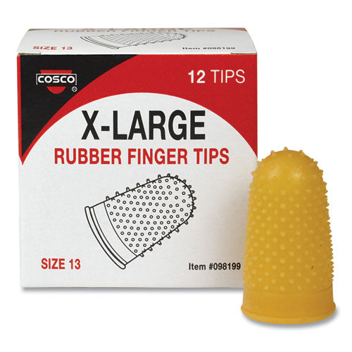 Image of COSCO 098199 Fingertip Pads, Size 13, Extra Large, Amber, 12/pack