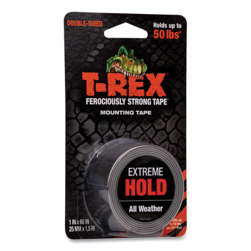 Image of T-REX® 285337 Extreme Hold Mounting Tape, 1.5" Core, 1" X 1.66 Yds, Black