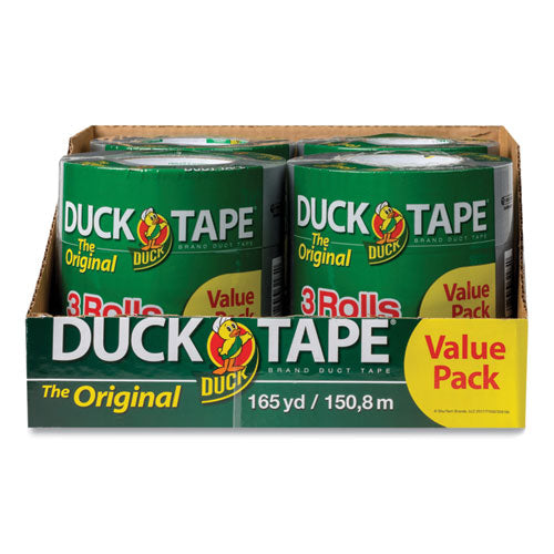 Image of Duck® 241640 Utility Duct Tape, 3" Core, 1.88" X 55 Yds, Silver, 3/pack