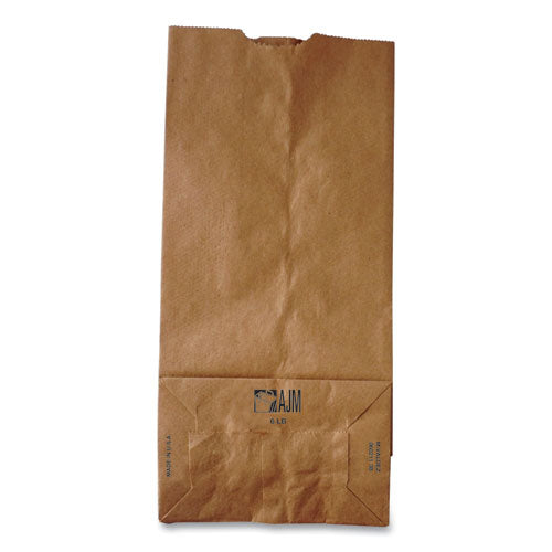 Image of Ross & Wallace Paper Products 100306500PK/BL Grocery Paper Bags, 6# Size, 35# Basis Weight, 5.88" x 3.63" x 11", Kraft, 500/Bundle