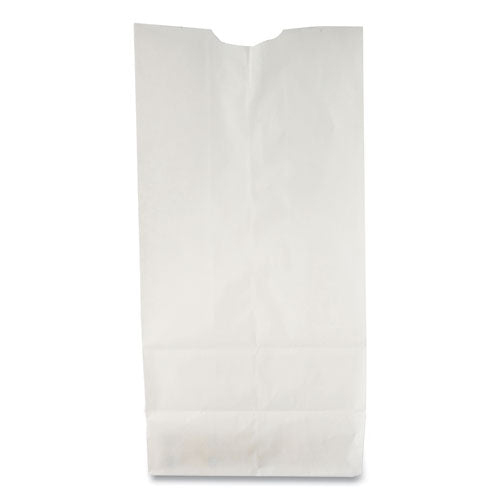 Image of Ross & Wallace Paper Products 120302500PK/BL Grocery Paper Bags, 2# Size, 30# Basis Weight, 4.13" x 2.63" x 7.88", White, 500/Bundle