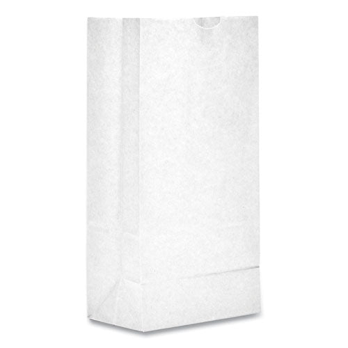 Image of Ross & Wallace Paper Products 120302500PK/BL Grocery Paper Bags, 2# Size, 30# Basis Weight, 4.13" x 2.63" x 7.88", White, 500/Bundle