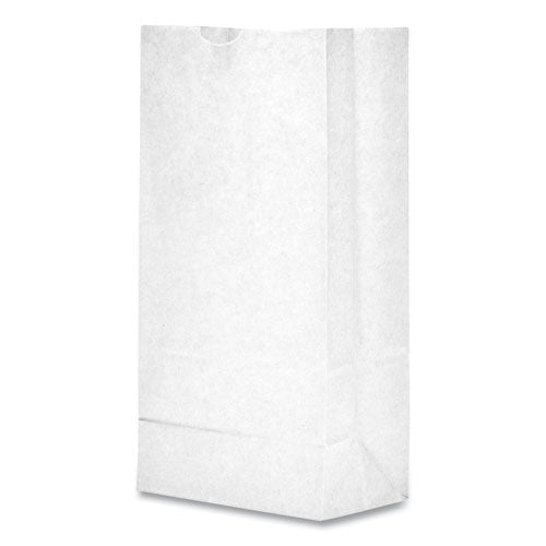 Image of Ross & Wallace Paper Products 120308500PK/BL Grocery Paper Bags, 8# Size, 35# Basis Weight, 6" x 3.88" x 12.5", White, 500/Bundle
