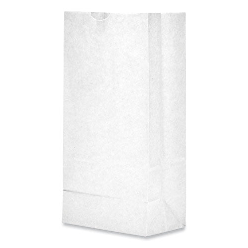 Image of Ross & Wallace Paper Products 120308500PK/BL Grocery Paper Bags, 8# Size, 35# Basis Weight, 6" x 3.88" x 12.5", White, 500/Bundle
