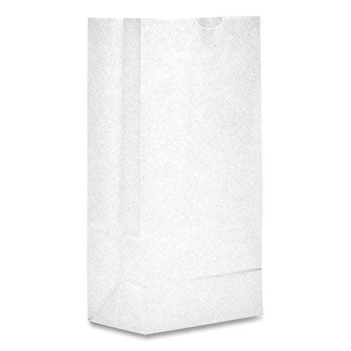 Image of Ross & Wallace Paper Products 120308500PK/BL Grocery Paper Bags, 8# Size, 35# Basis Weight, 6" x 3.88" x 12.5", White, 500/Bundle