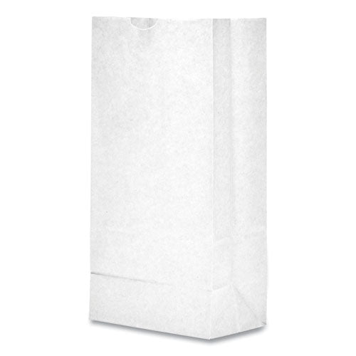 Image of Ross & Wallace Paper Products 120310500PK/BL Grocery Paper Bags, 10# Size, 35# Basis Weight, 7" x 4.38" x 13.75", White, 500/Bundle